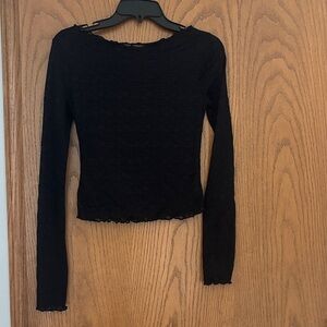 See You Monday Black Long Sleeve Top